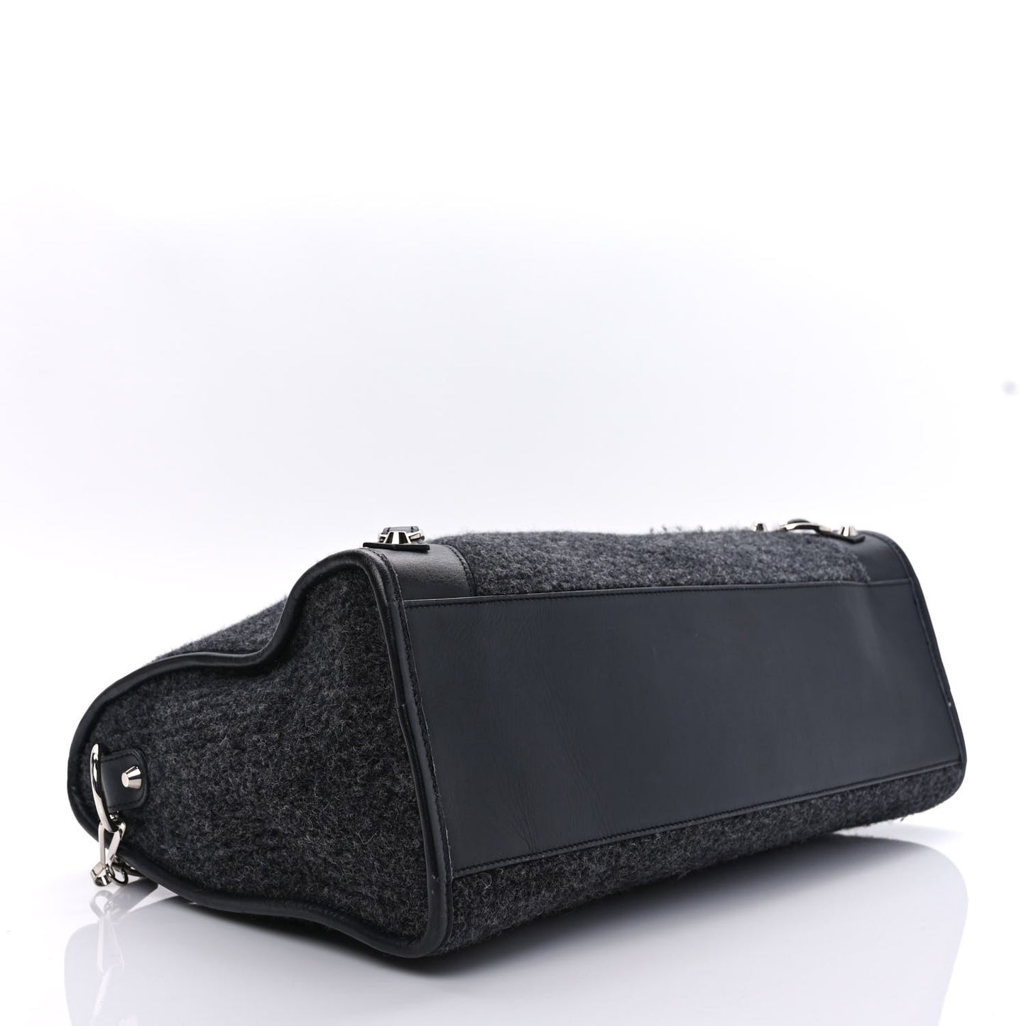 Alpaca Calfskin Classic Silver Hardware City Black