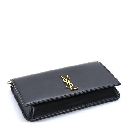 Saint Laurent Calfskin Monogram Cassandre Phone Holder With Strap Black 3 of 8