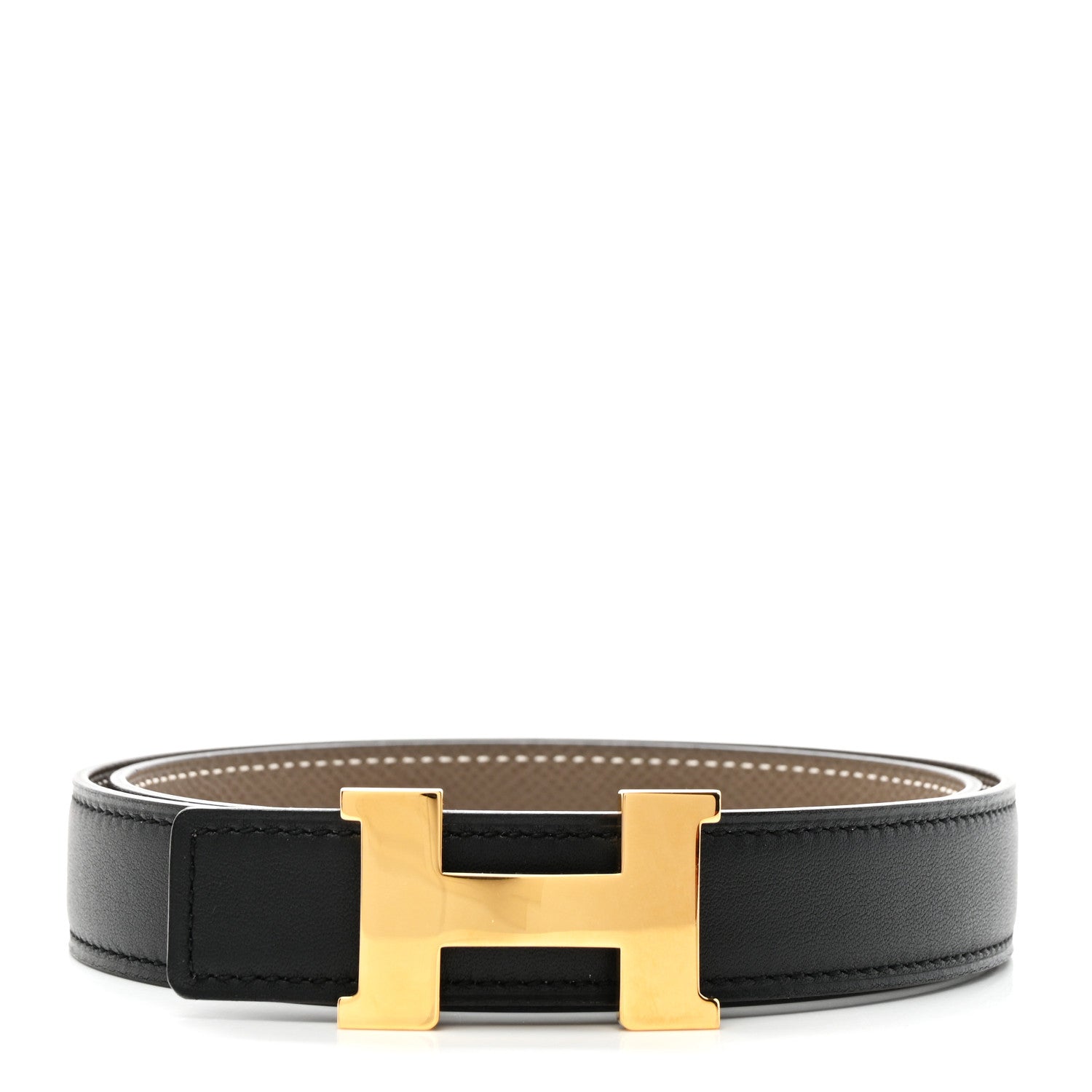 Hermes Swift Epsom Constance H Belt 75 30 Black Etoupe 1 of 6