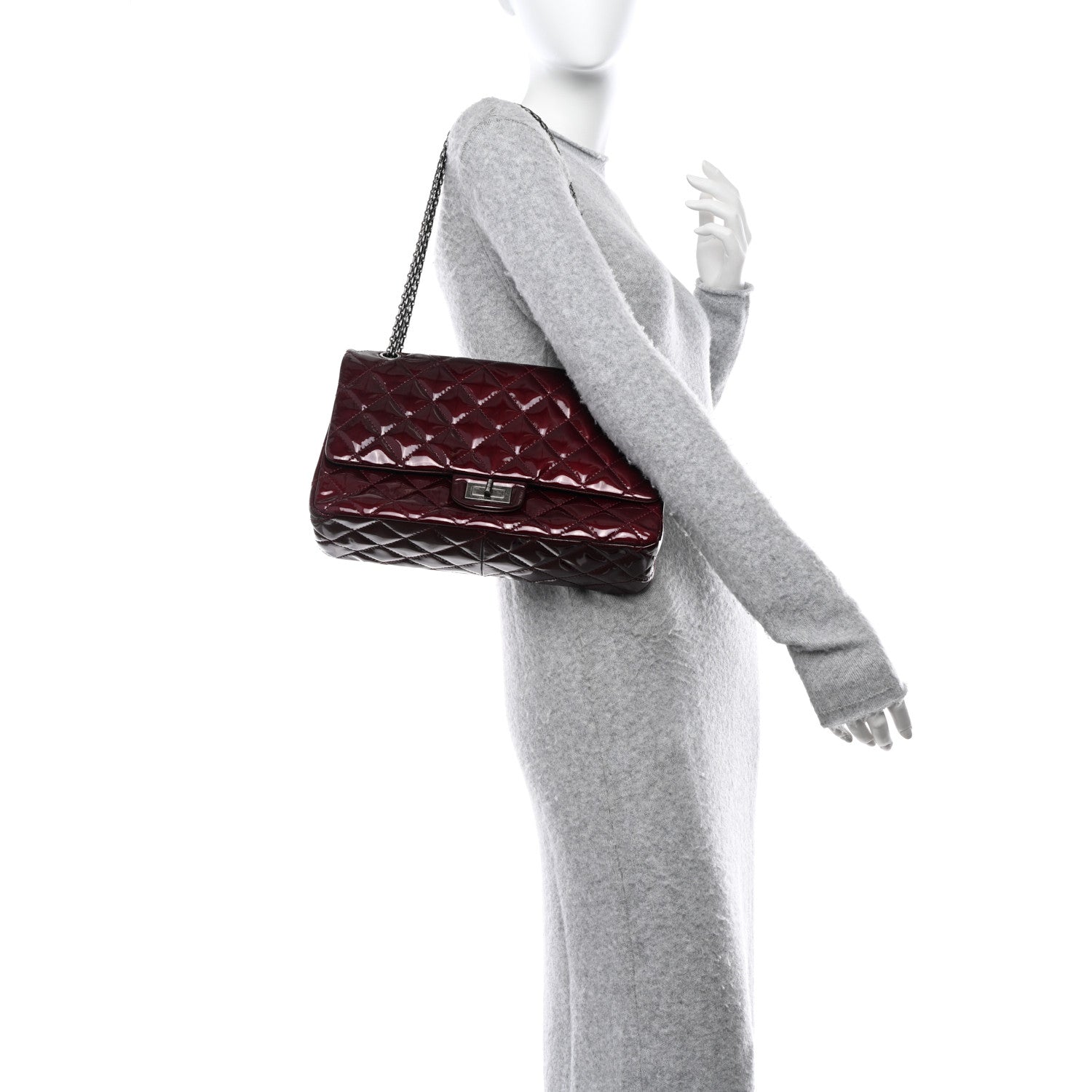 Chanel Patent Quilted 2.55 Reissue 227 Flap Light Burgundy 2 of 13