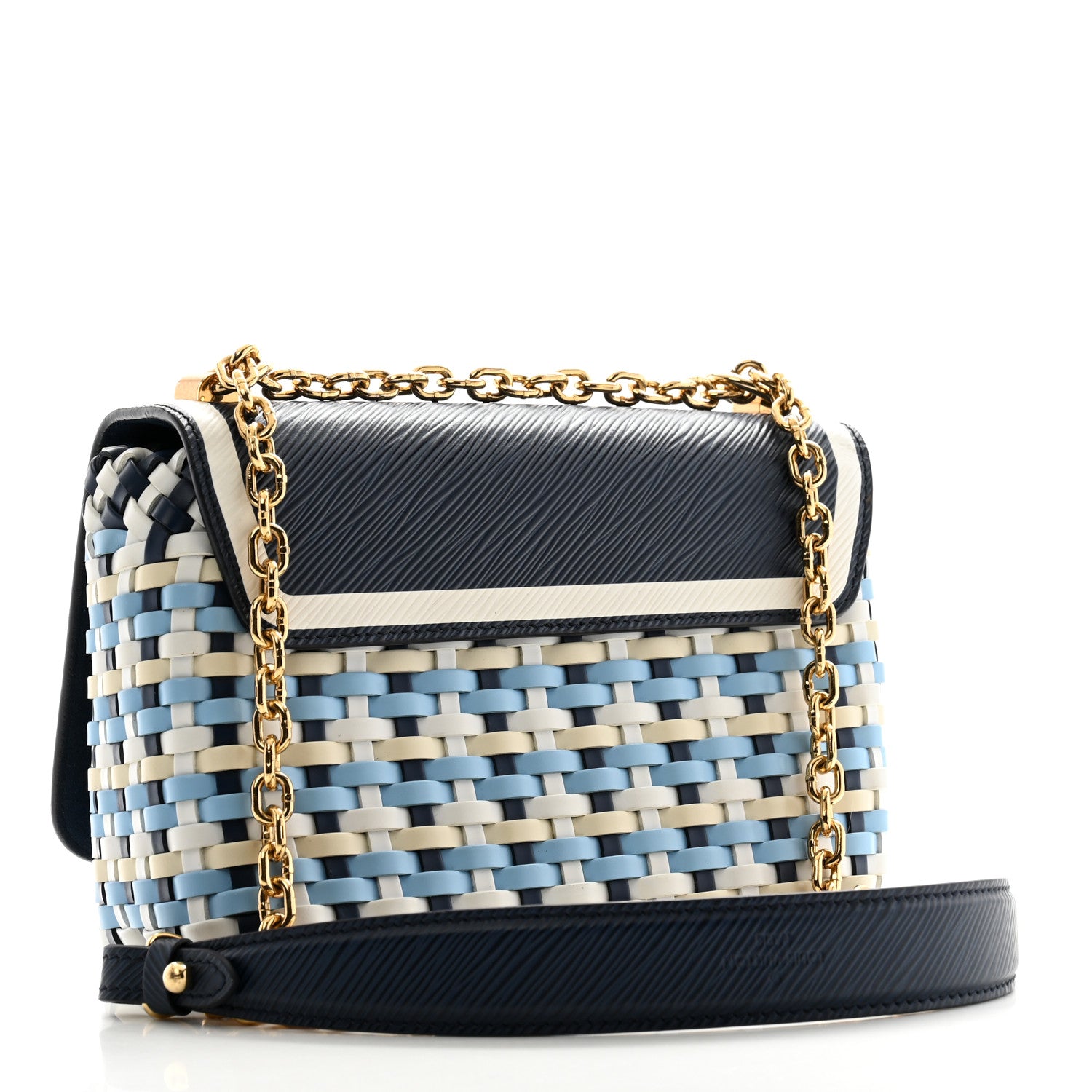 Louis Vuitton Epi Guinguette Twist Shoulder Bag MM Indigo Blue 4 of 13