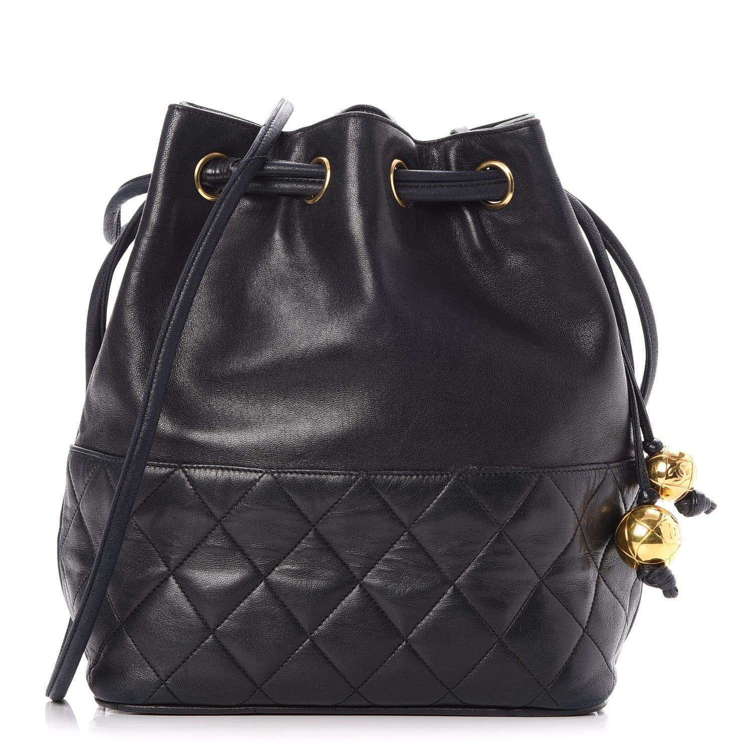 Chanel Lambskin CC Drawstring Bag Black 1 of 8