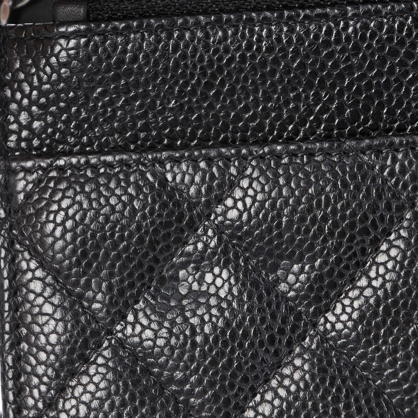 Caviar Quilted Boy Wallet On Chain WOC Black