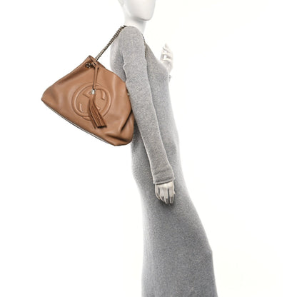 Gucci Pebbled Calfskin Medium Soho Chain Shoulder Bag Camelia 2 of 7