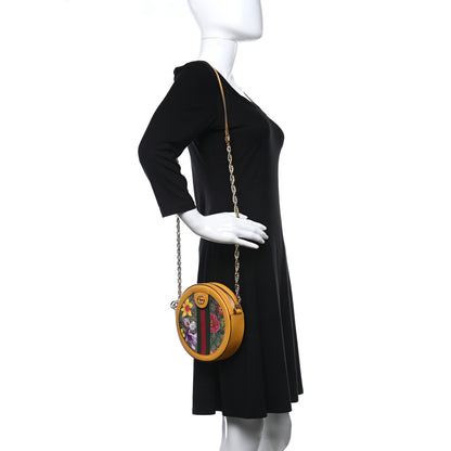 Gucci GG Supreme Monogram Flora Web Mini Ophidia Round Shoulder Bag Beige Multicolor Crop 2 of 9