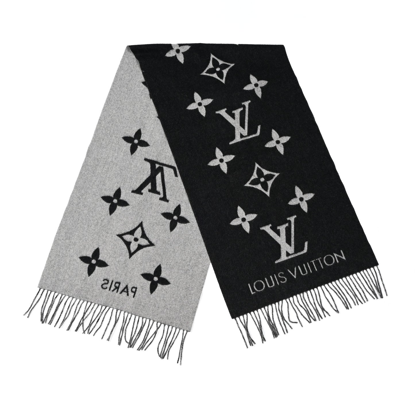 Cashmere Monogram Reykjavik Scarf Black