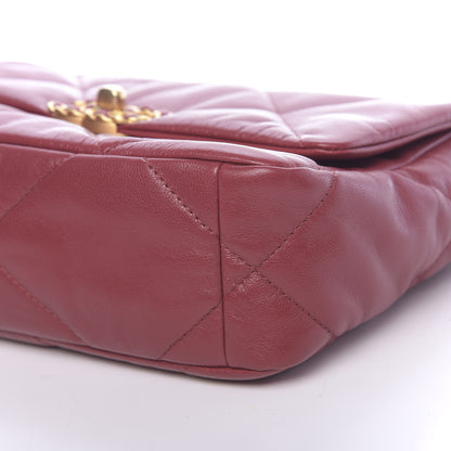 Chanel Goatskin Quilted Medium 19 Flap Dark Red 8 of 9