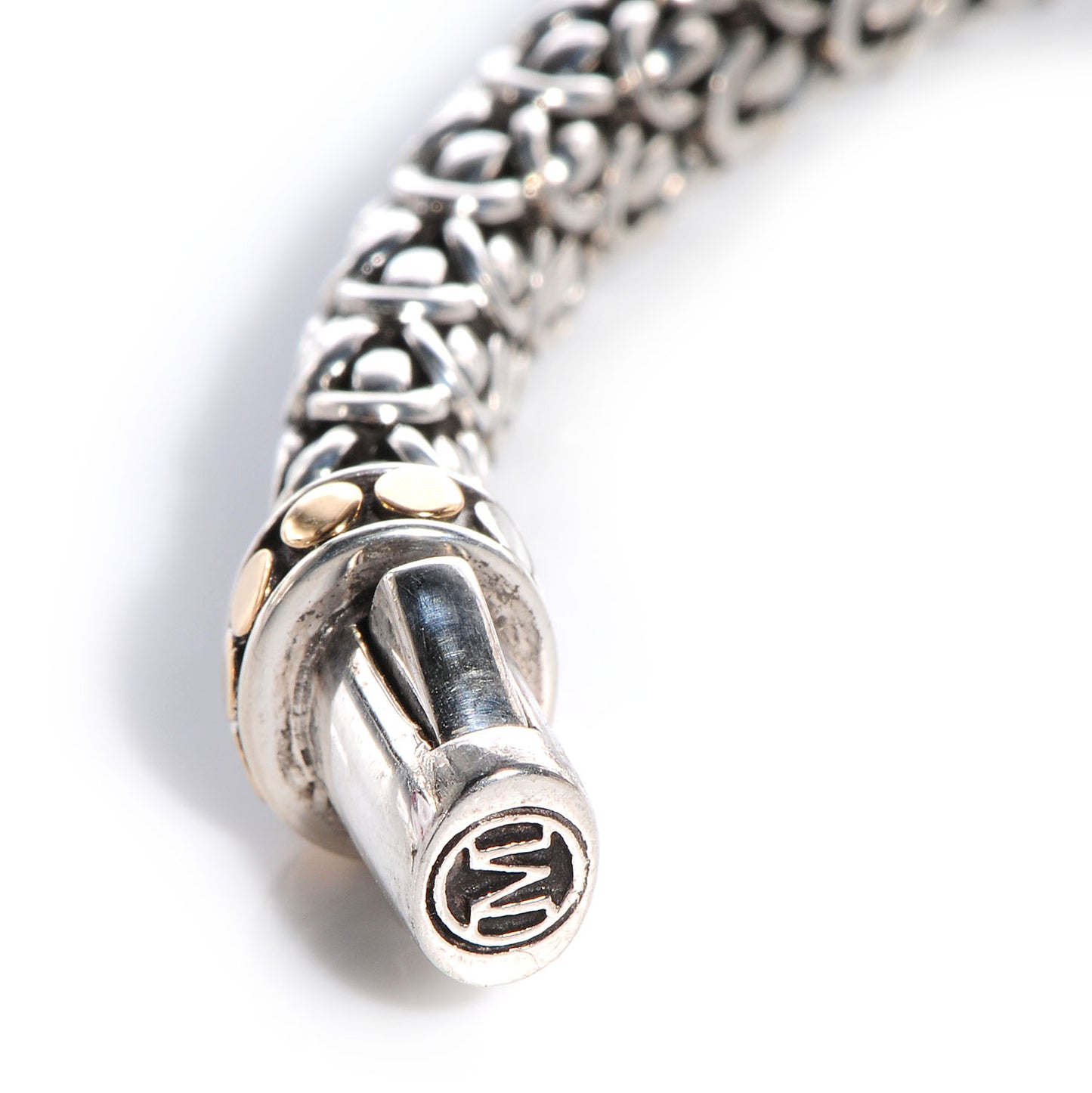 Sterling Silver 18K Yellow Gold 6mm Naga Station Bracelet