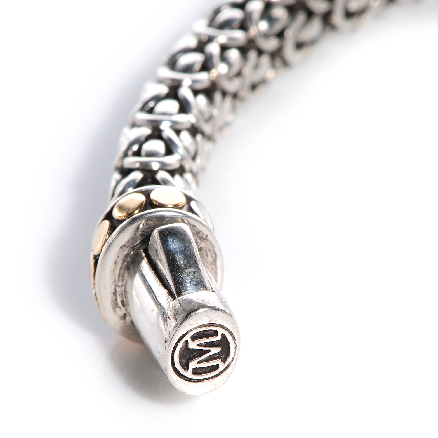 John Hardy Sterling Silver 18K Yellow Gold 6mm Naga Station Bracelet 5 of 6