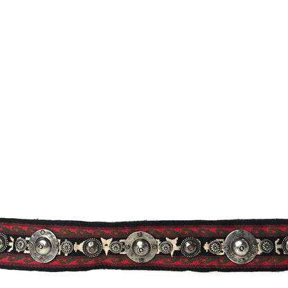 Christian Dior Canvas Embroidered Studded Bohemian Shoulder Strap Red 4 of 5