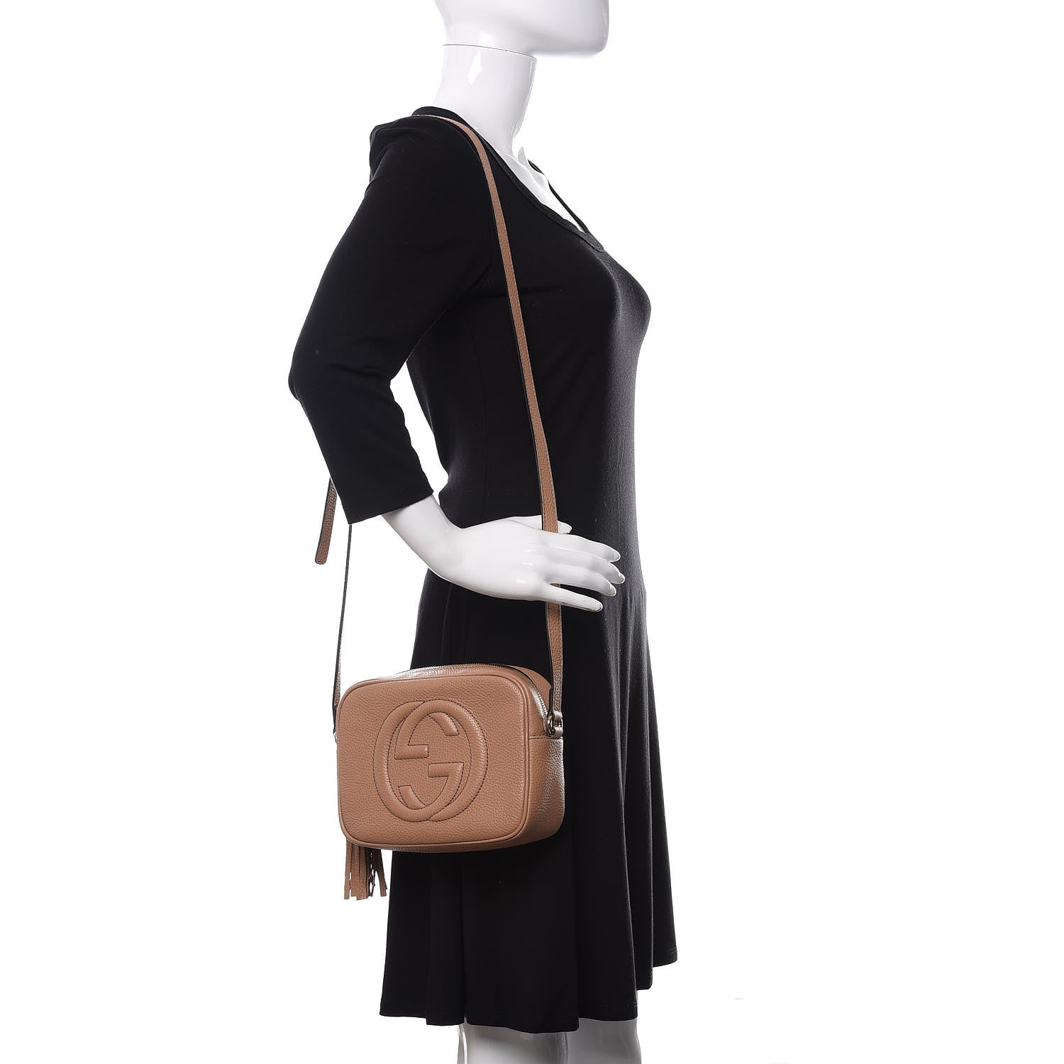 Gucci Pebbled Calfskin Small Soho Disco Bag Camelia 2 of 11