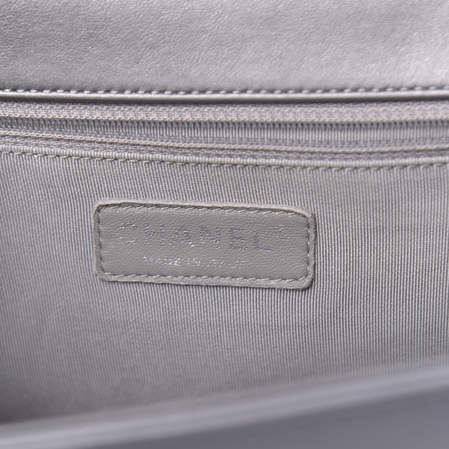 Chanel Metallic Calfskin Quilted New Medium Boy Flap Dark Silver 6 of 13