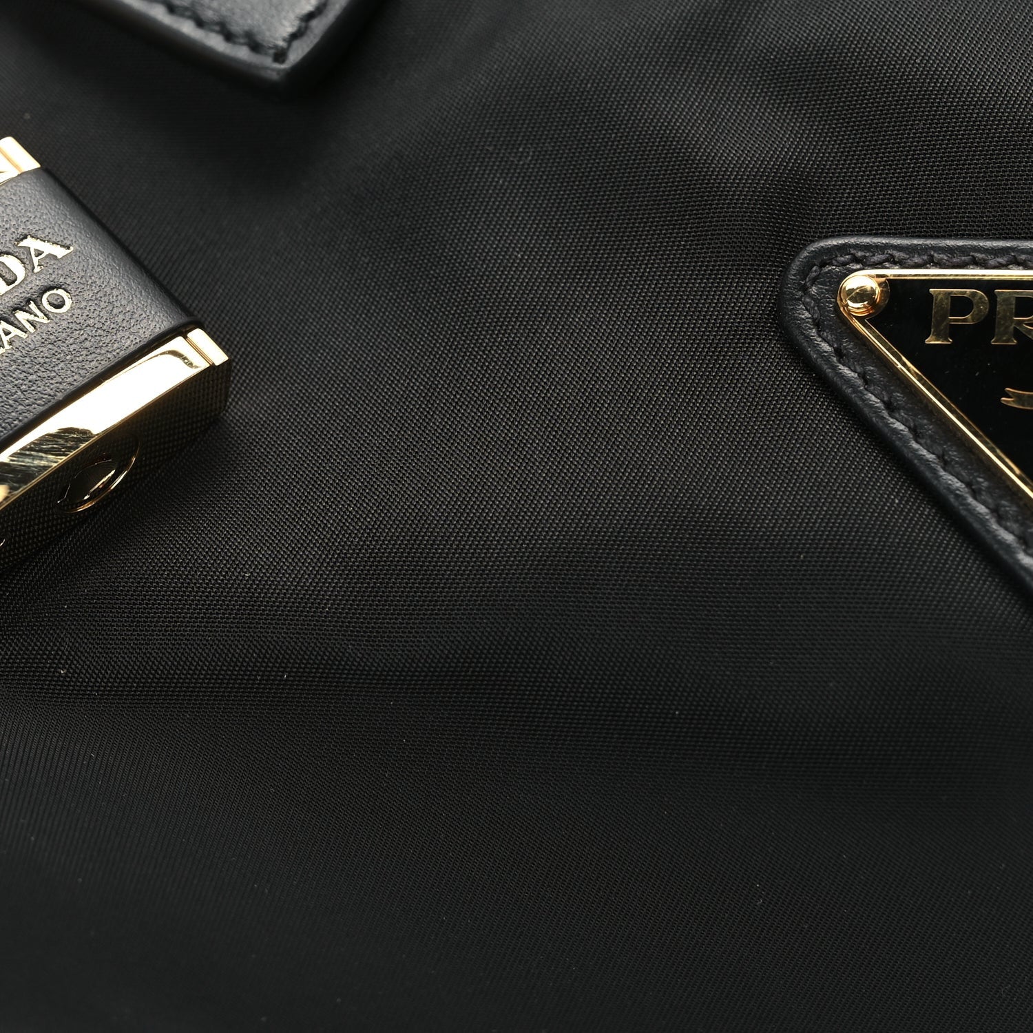 Prada Tessuto Nylon Vitello Medium Padlock Shoulder Bag Black Nero 6 of 8