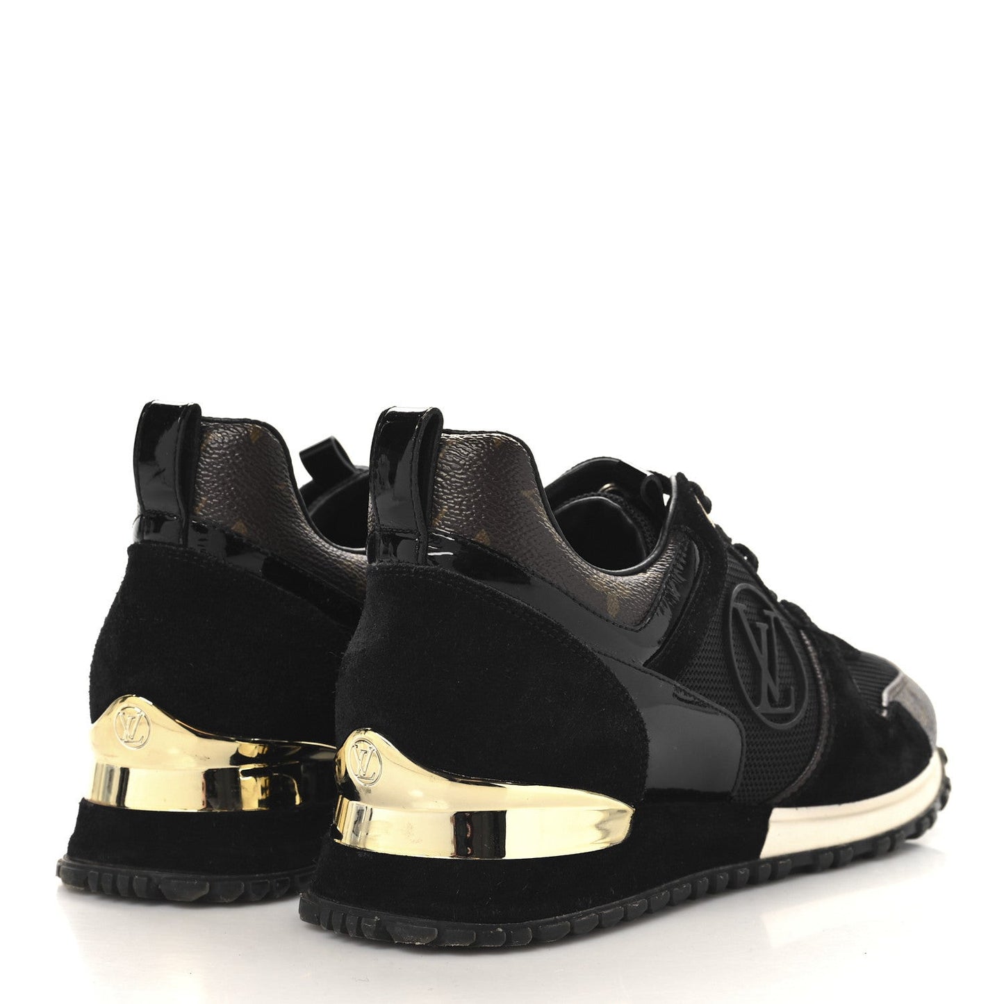 Suede Monogram Run Away Sneakers Black