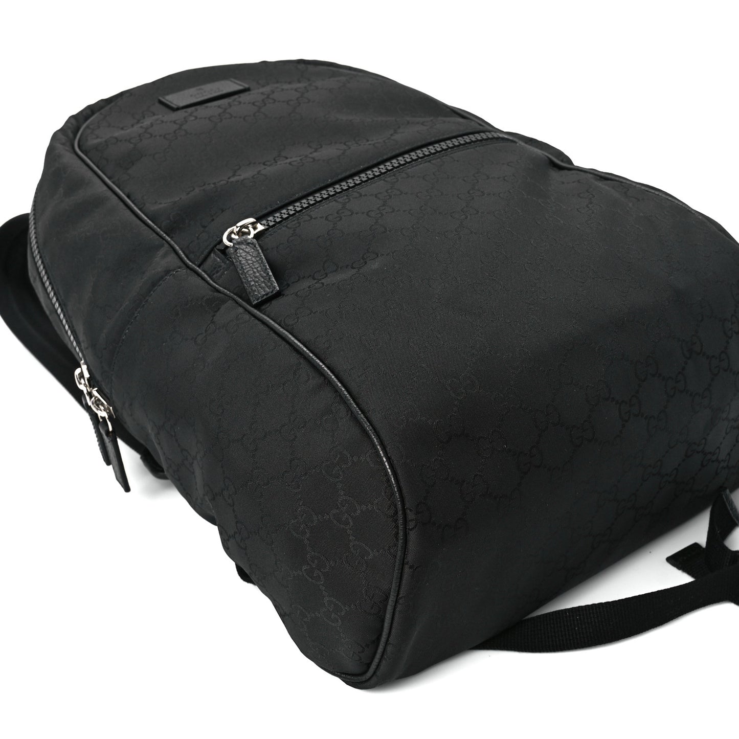 Nylon Monogram Slim Backpack Black