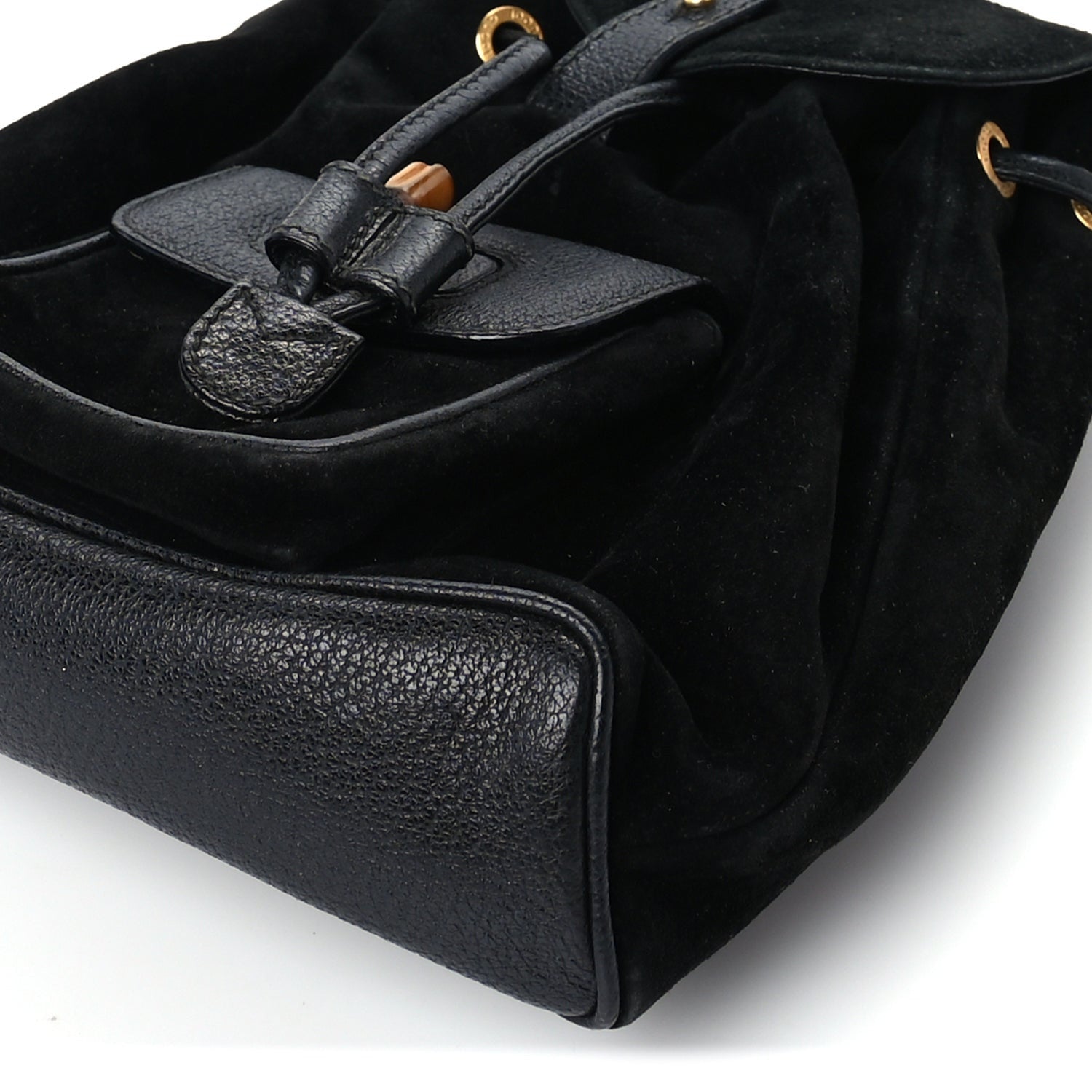 Gucci Calfskin Suede Bamboo Mini Backpack  Black 7 of 8