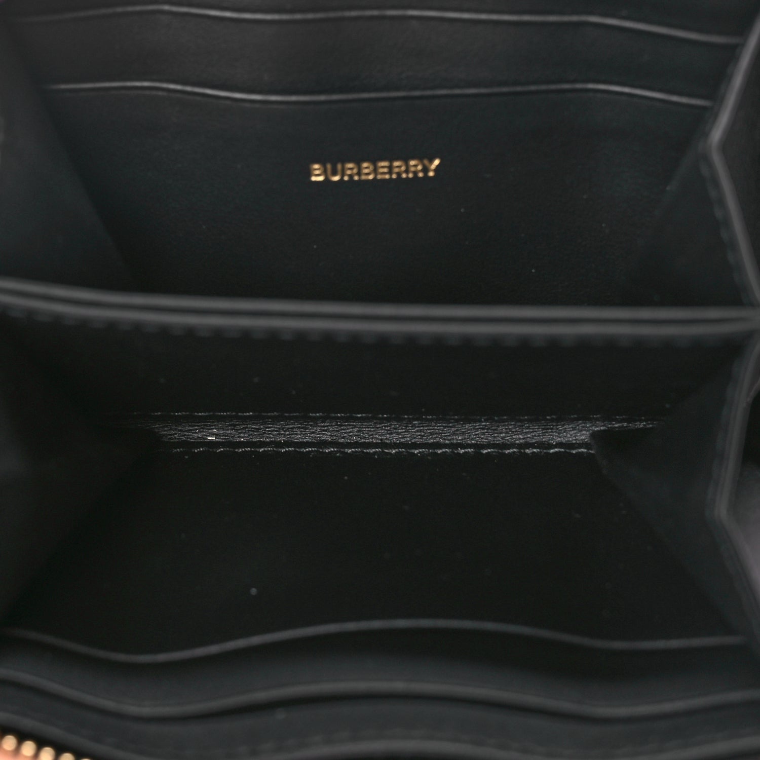 Burberry House Check Grainy Calfskin Mini Zip Around Wallet Black 6 of 6