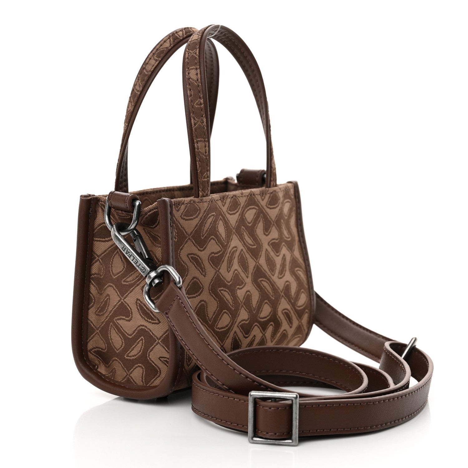 Telfar Monogram Jacquard Small Shopping Bag Chocolate 3 of 10