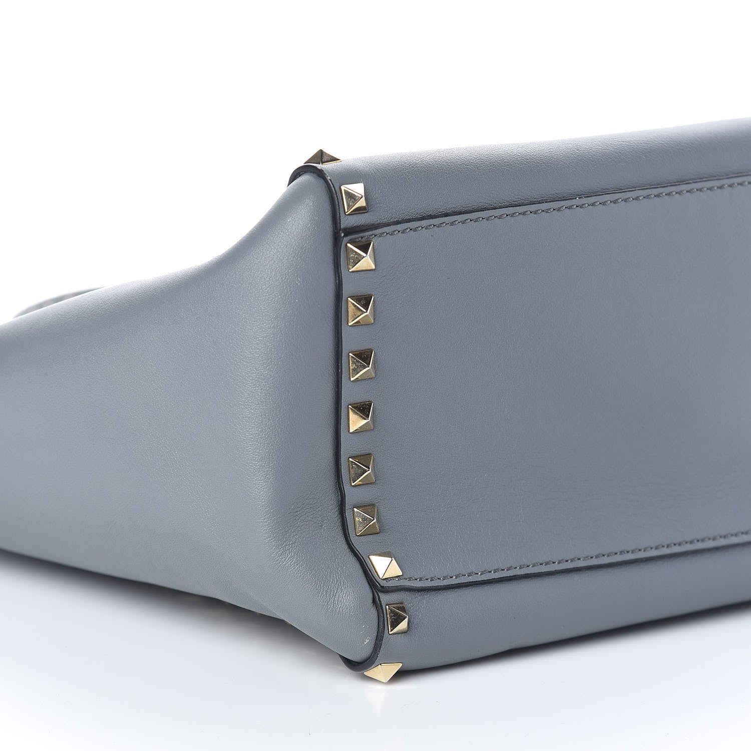 Valentino Garavani Vitello Rockstud Double Handle Tote Grey 12 of 12