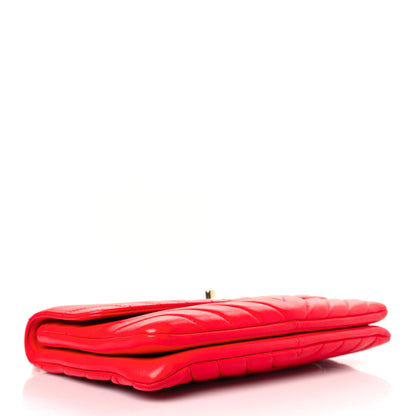 Chanel Lambskin Chevron Quilted Medium Trendy CC Flap Red 4 of 9