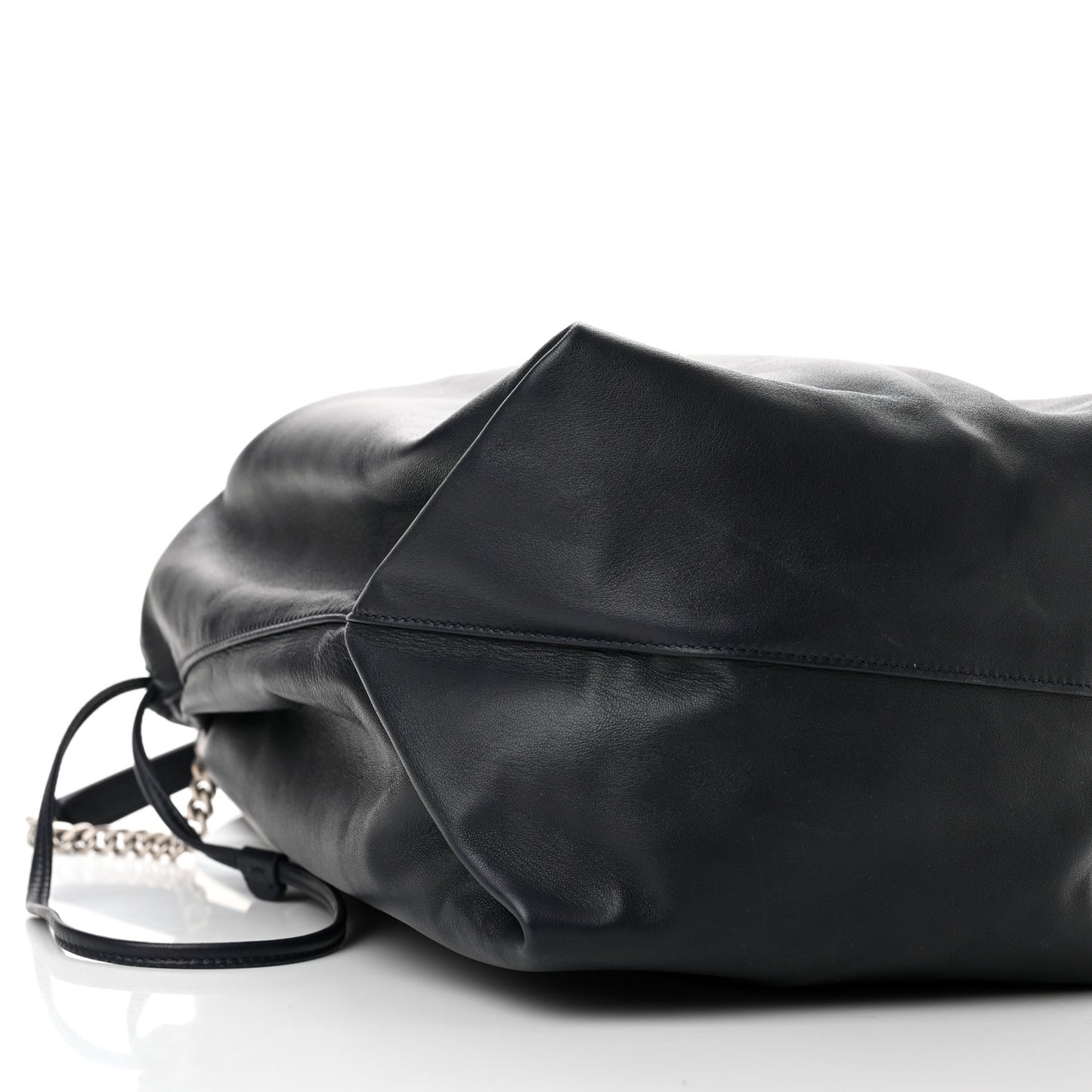 Lambskin Teddy Drawstring Bag Black