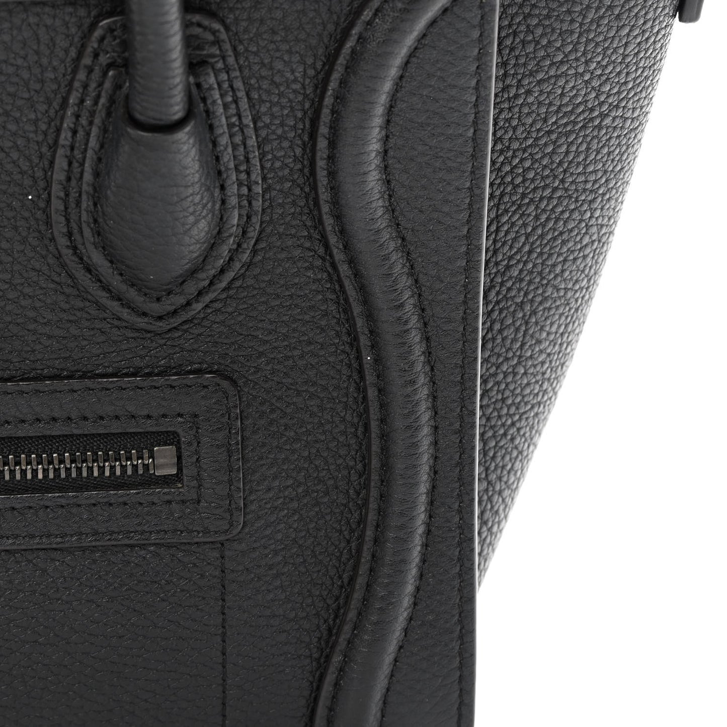 Drummed Calfskin Nano Luggage Black