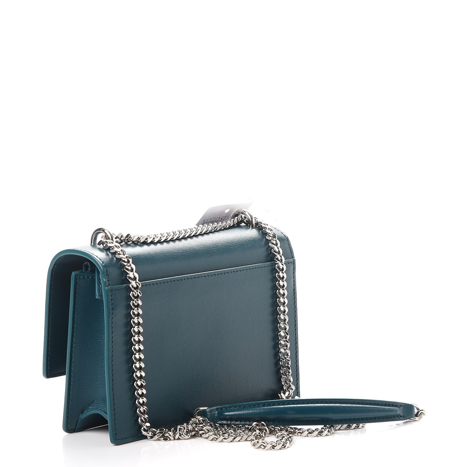 Saint Laurent Calfskin Monogram Sunset Chain Wallet Peacock 4 of 10