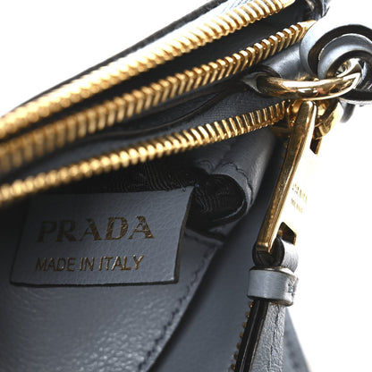 Prada Vitello Phenix Double Zip Crossbody Bag Light Blue 7 of 7