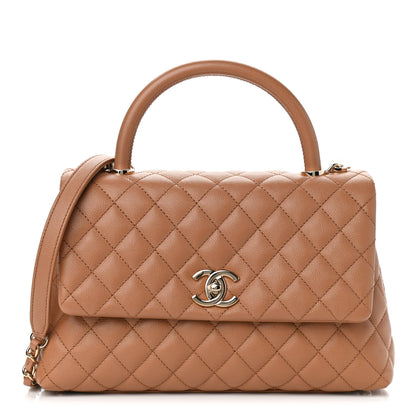 Chanel Caviar Quilted Small Coco Handle Flap Brown 2 of 19