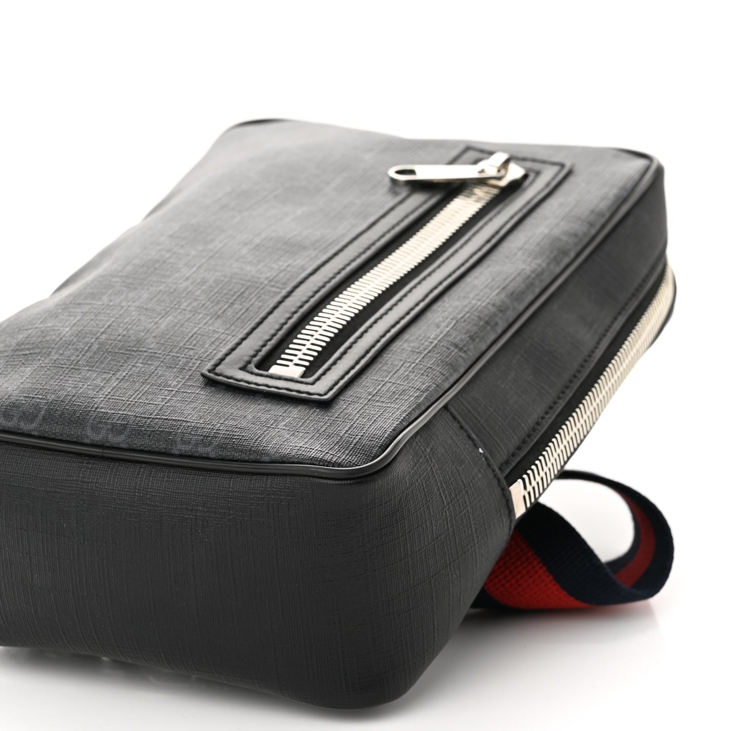 GG Supreme Monogram Web Belt Bag Black Grey