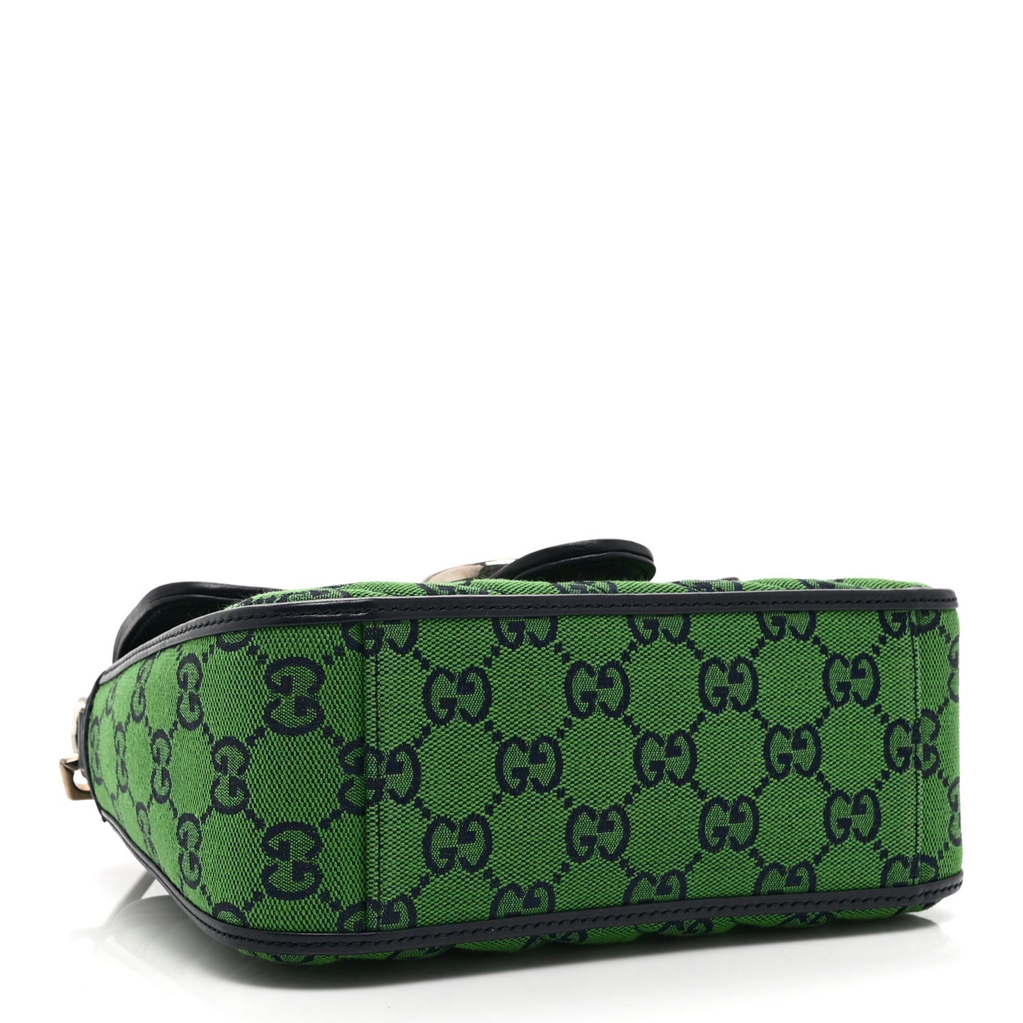 Monogram Multicolor Matelasse Diagonal Mini GG Marmont Top Handle Shoulder Bag Green Blue