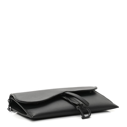 Christian Dior Ultra Matte Calfskin Saddle Chain Wallet Pouch Black 5 of 13
