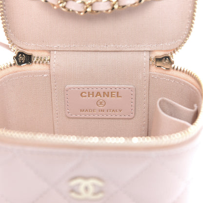 Chanel Caviar Quilted Mini Vanity Case With Chain Light Pink 8 of 11