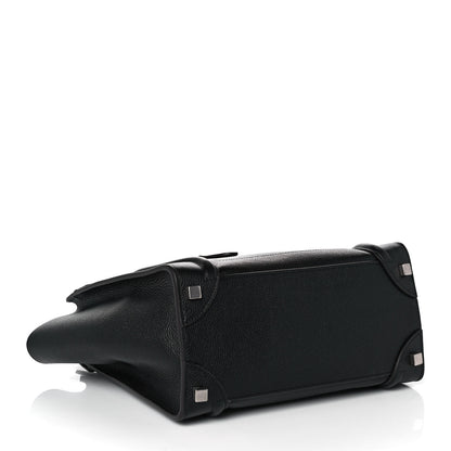 Celine Drummed Calfskin Micro Luggage Black 3 of 8