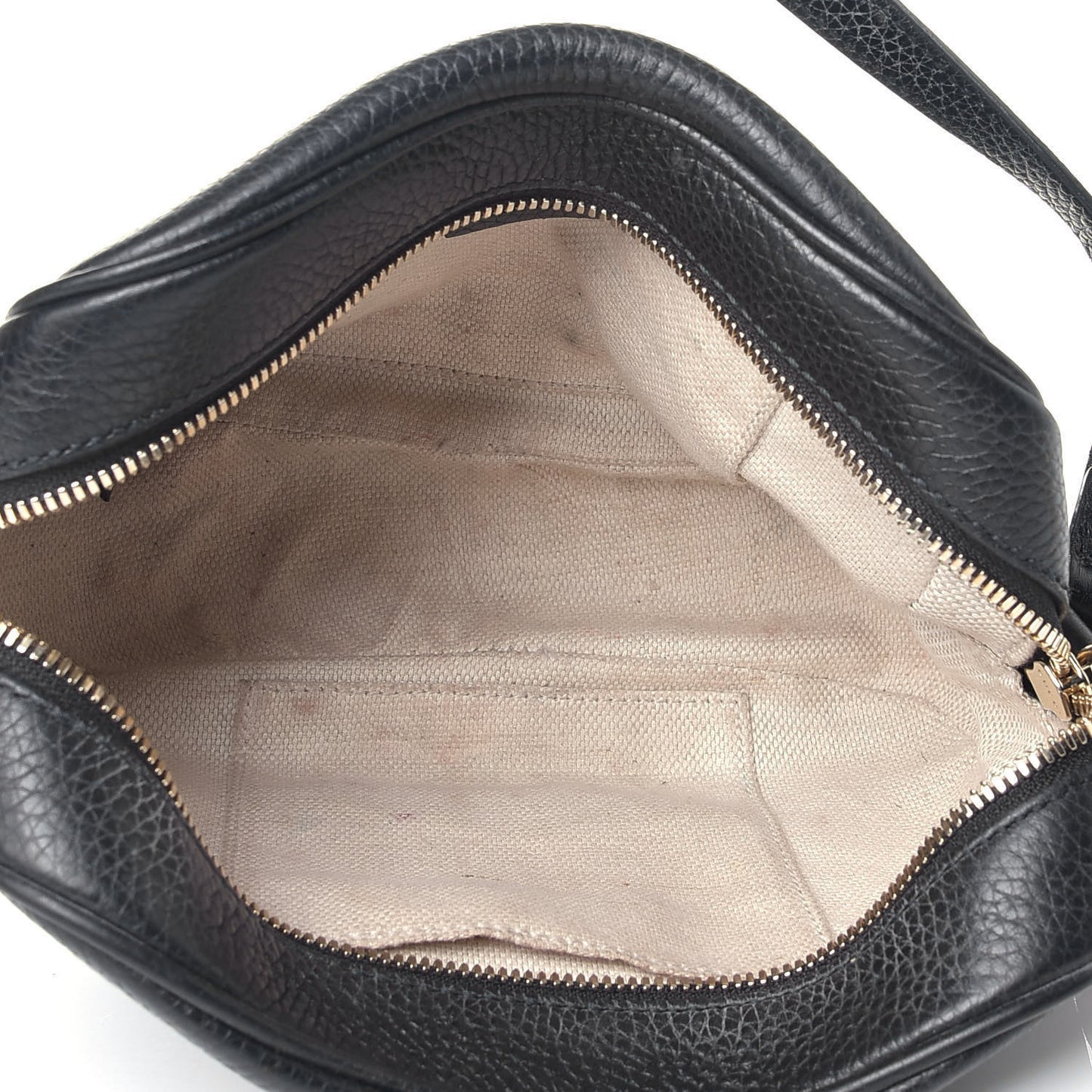 Pebbled Calfskin Small Soho Disco Bag Black