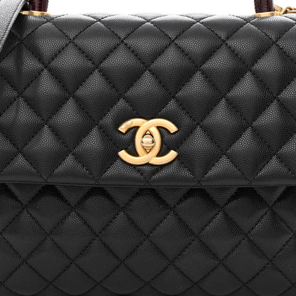 Chanel Caviar Lizard Quilted Medium Coco Handle Flap Black 8 of 10