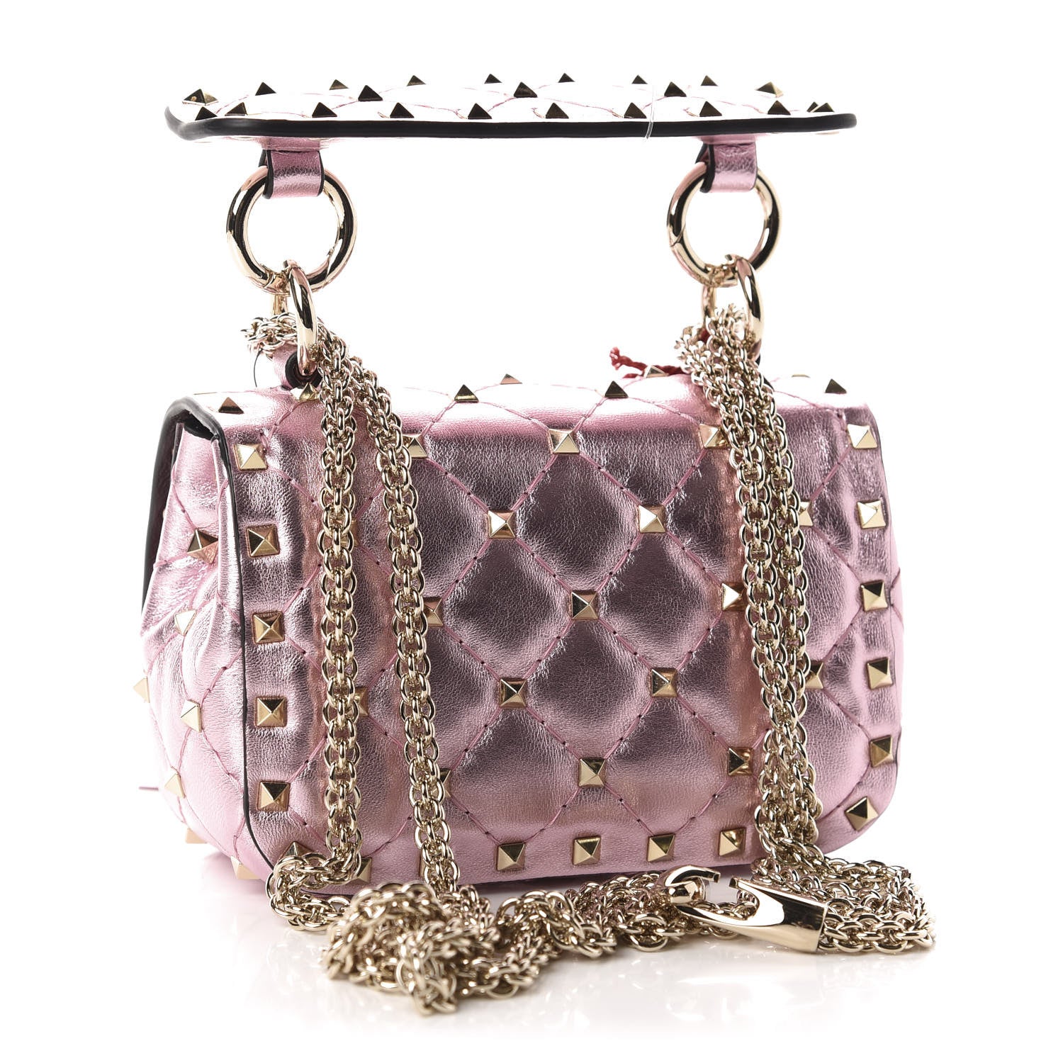 Valentino Garavani Metallic Nappa Micro Rockstud Spike Shoulder Bag Giacinto 3 of 9
