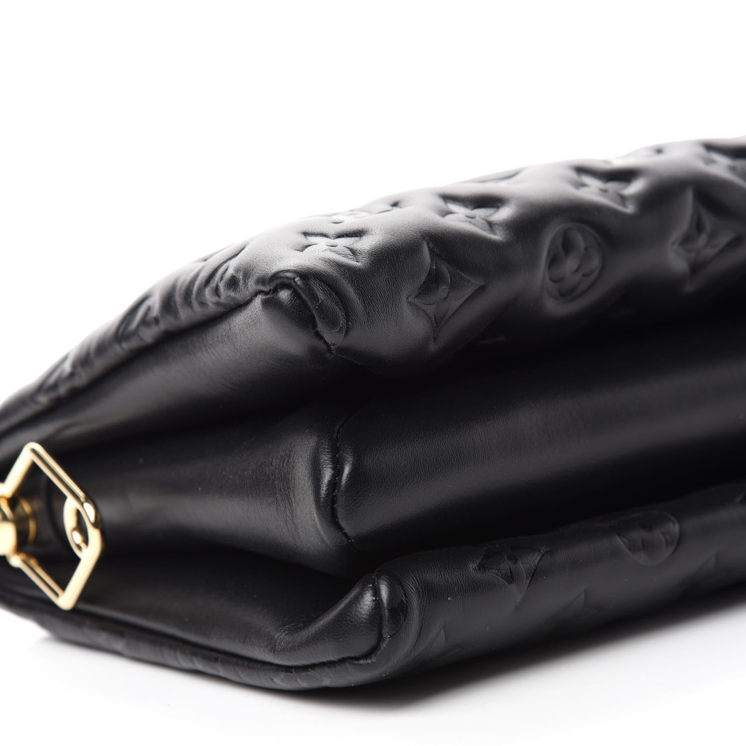 Louis Vuitton Lambskin Embossed Monogram Coussin PM Black 6 of 10