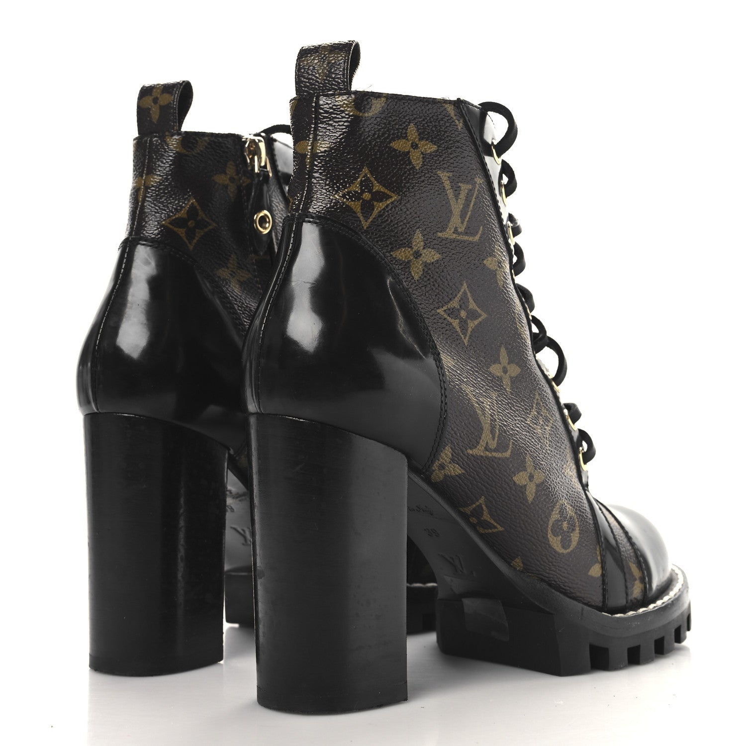 Louis Vuitton Patent Calfskin Monogram Star Trail Ankle Boots Black 5 of 7