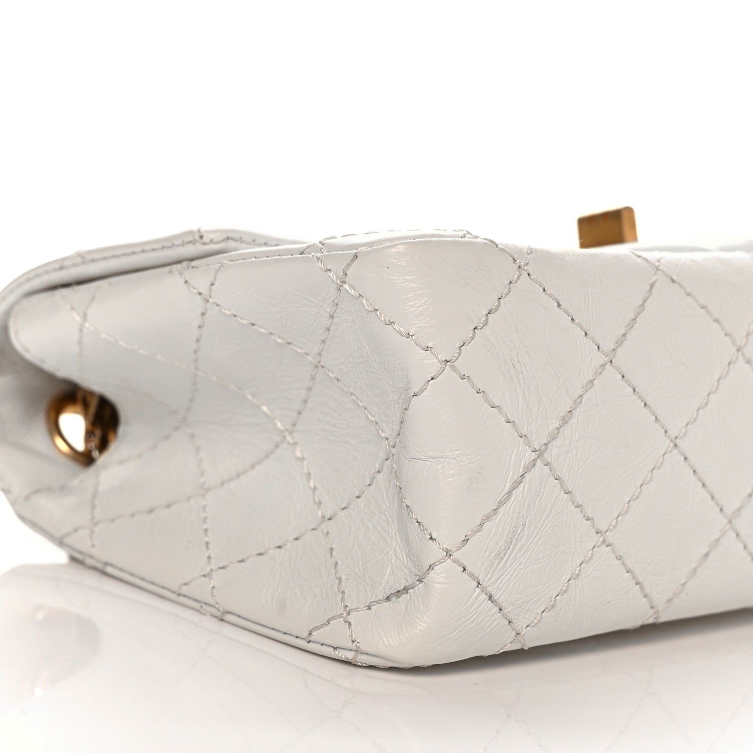 Chanel Aged Calfskin Quilted 2.55 Reissue Mini Flap White 8 of 10