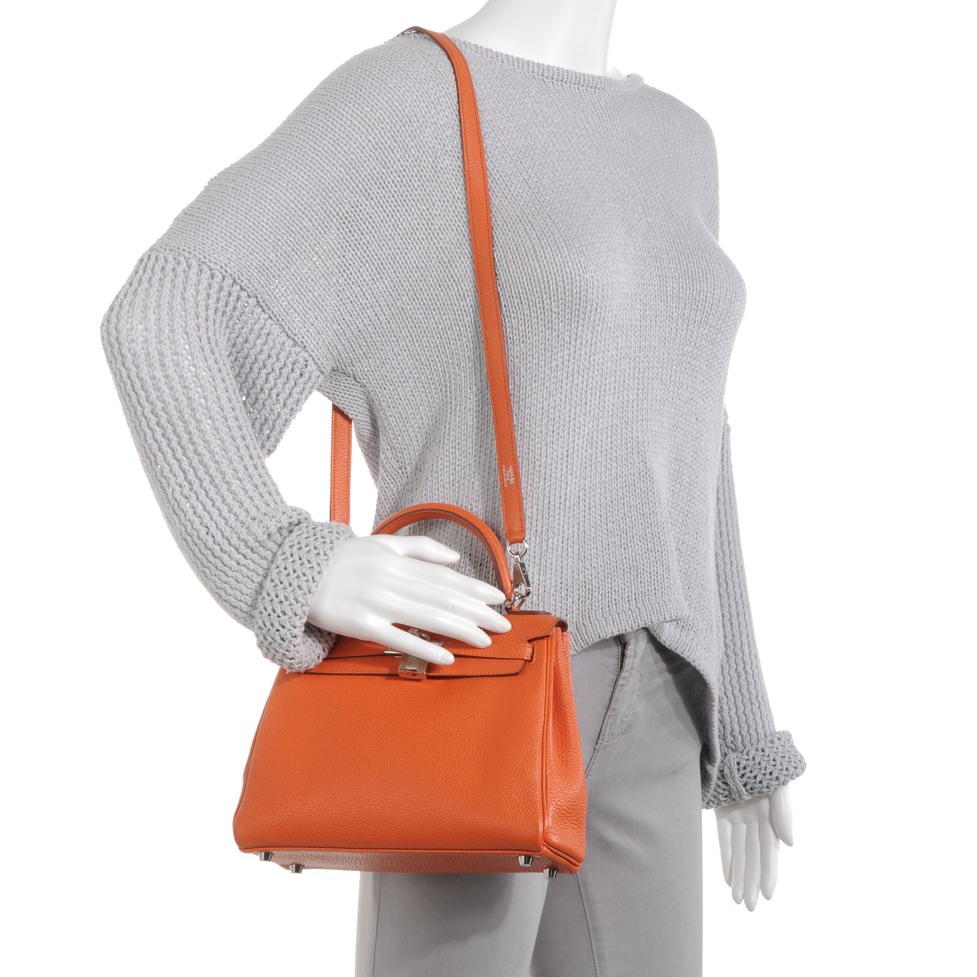 Hermes Togo Kelly Retourne 25 Orange 2 of 10