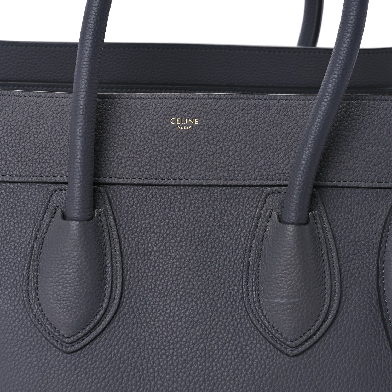 Celine Drummed Calfskin Mini Luggage  Kohl 7 of 9