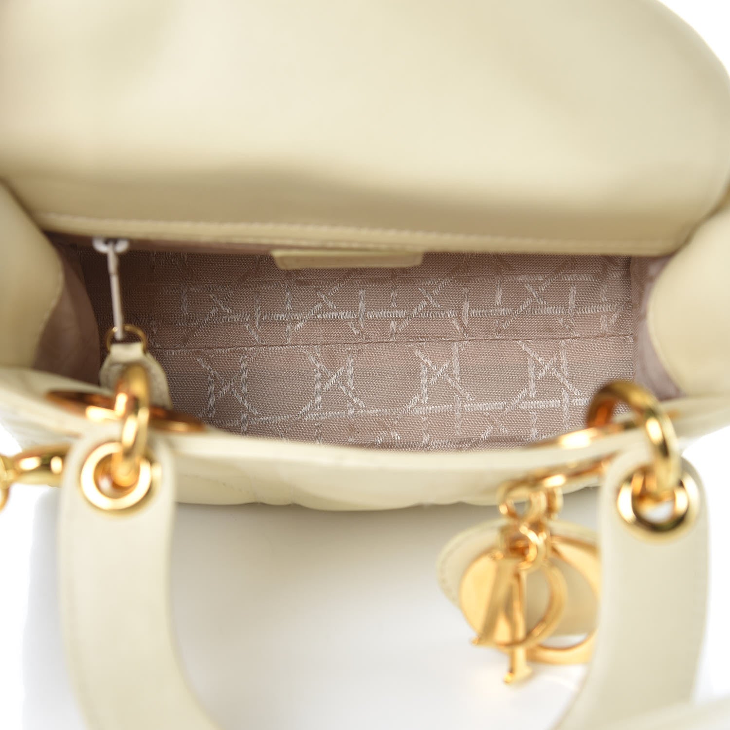 Christian Dior Lambskin Cannage Mini Lady Dior Light Beige 5 of 11