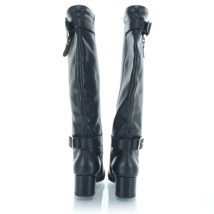 Chanel Leather Tall Riding Boots 35 Black 3 of 7