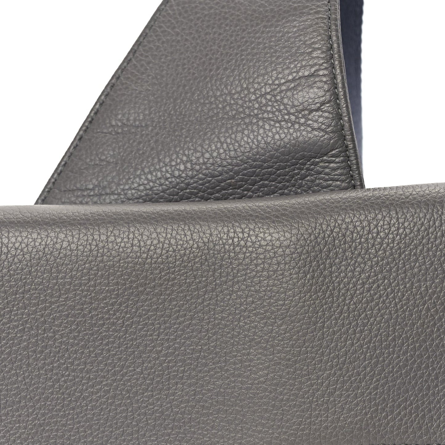 Grained Calfskin Mens Saddle Bag  Grey