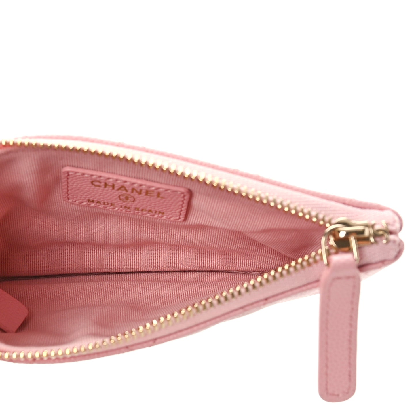 Caviar Quilted Small Cosmetic Case Light Pink