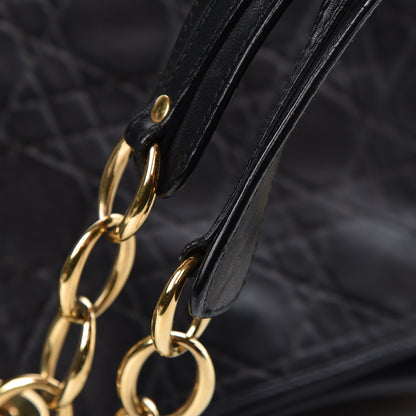 Christian Dior Lambskin Cannage Dior Soft Shopping Tote Black 17 of 18