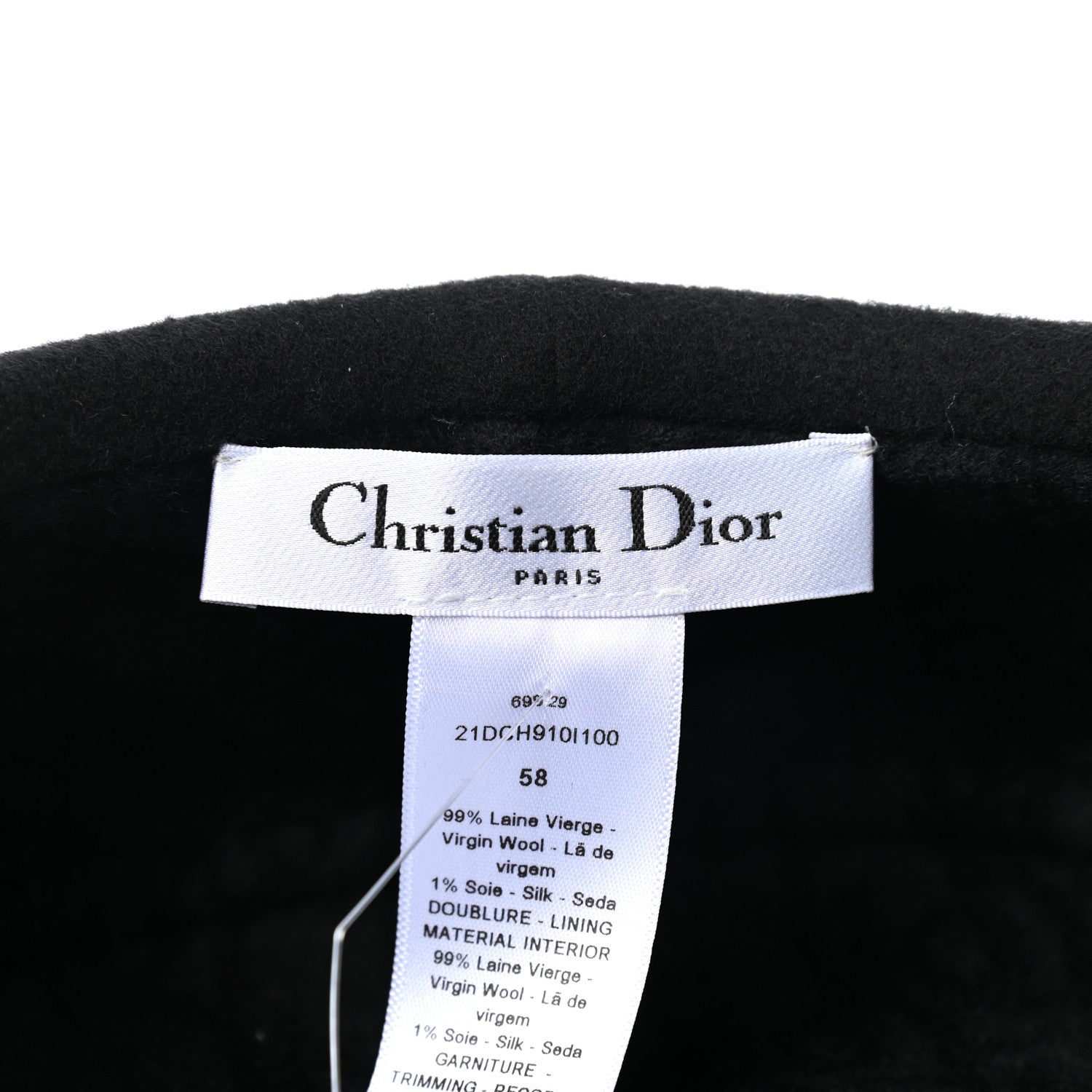 Christian Dior Wool Oblique Reversible Chic Beret 58 Black 8 of 8