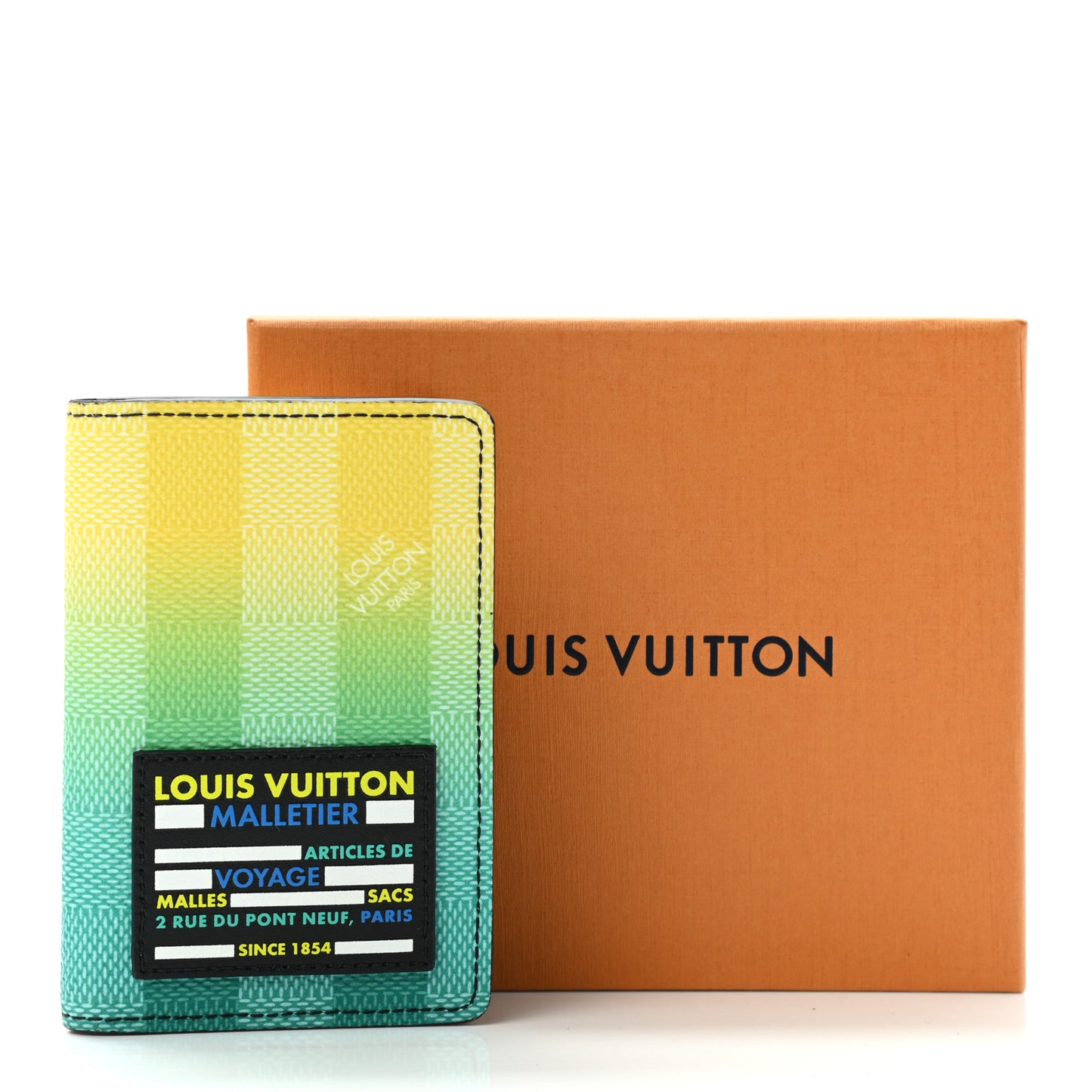 Damier Stripes Pocket Organizer Gradient Green