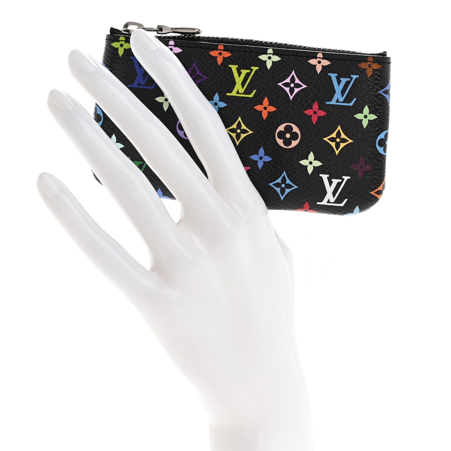 LV X TM Monogram Multicolor Key Pouch Black
